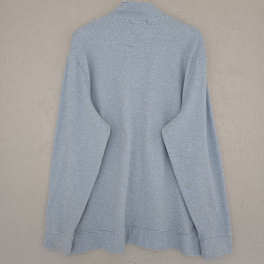 Vineyard Vines Pullover Mens 2XL Blue Stripe 1/4 Zip Saltwater Mock Neck - Picture 2 of 12